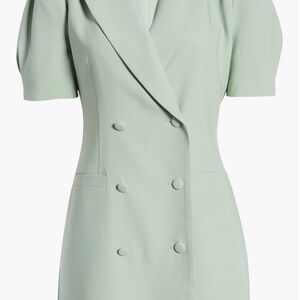 Mint Green Double-Breasted Blazer Dress